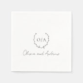 Klassieke monogram met grote kroonrand servet (Voorkant)