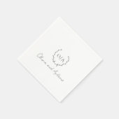 Klassieke monogram met grote kroonrand servet (Hoek)