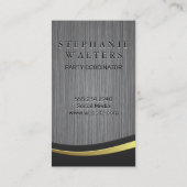 Klassieke monogram metaal achtergrond visitekaartje (Achterkant)