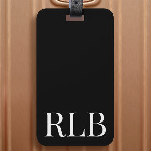 Klassieke monogram Minimale Eenvoudige Typografie Bagagelabel