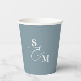 Klassieke Monogram Moderne Ampersand Huwelijk Papieren Bekers