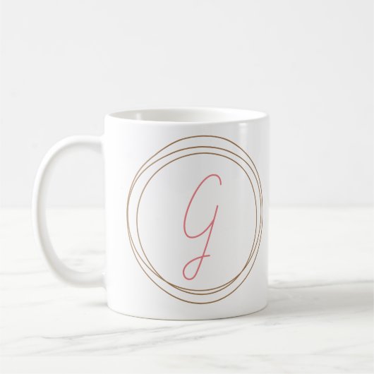 Klassieke monogram Mok "G" (Links)