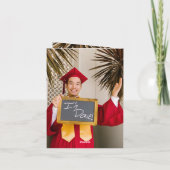 Klassieke monogram N Graduation Cap Foto Modern Bedankkaart (Achterkant)