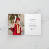 Klassieke monogram N Graduation Cap Foto Modern Bedankkaart (Binnen)