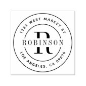 Klassieke monogram naam en retouradres  zelfinktende stempel (Design)