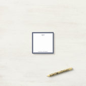 Klassieke monogram Navy Blue White - aangepaste na Post-it® Notes (Op bureau)