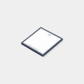 Klassieke monogram Navy Blue White - aangepaste na Post-it® Notes (Schuin)