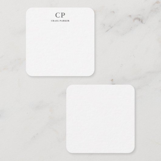 Klassieke monogram notitiekaartje (Voorkant / Achterkant)