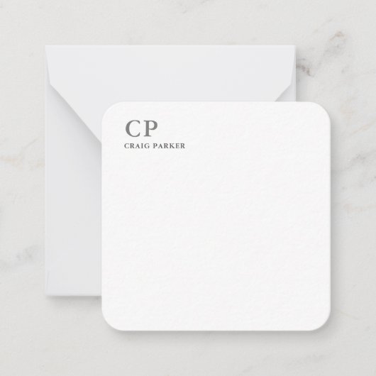 Klassieke monogram notitiekaartje (Voorkant)