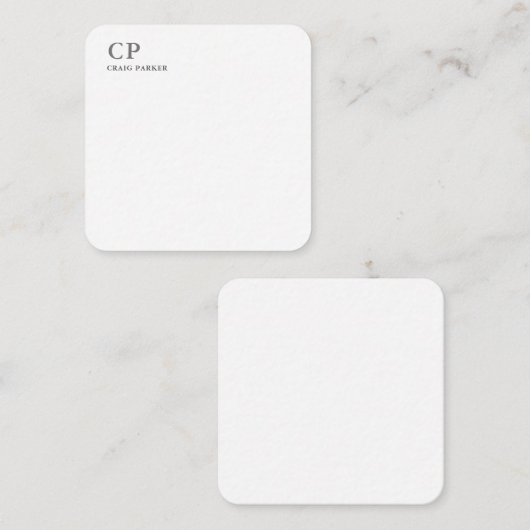 Klassieke monogram notitiekaartje (Voorkant / Achterkant)