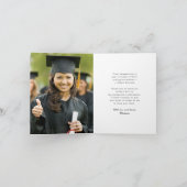Klassieke monogram O Graduation Cap Foto Modern Bedankkaart (Binnen)