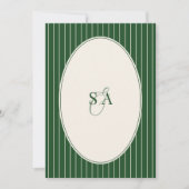 Klassieke Monogram Oude Geld Smaragdgroene Trouw Kaart (Voorkant)