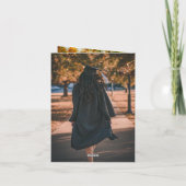 Klassieke monogram P Graduation Cap Foto Modern Bedankkaart (Achterkant)