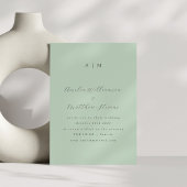 Klassieke monogram Pistachio Mint Script Weddensch Kaart