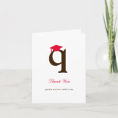 Klassieke monogram Q Gradup Kap Foto Modern Bedankkaart (Voorkant)