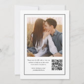 Klassieke Monogram QR-code 2 Foto Huwelijk Save The Date (Achterkant)