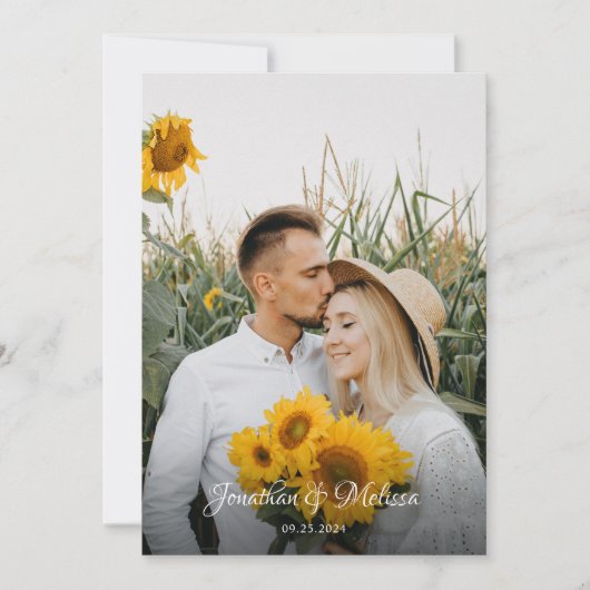 Klassieke monogram QR-code voor bruiloft met fotos Kaart (Voorkant)