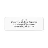 Klassieke monogram retouradreslabel etiket (Voorkant)