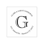 Klassieke monogram retouradresstempel rubberstempel (Afrduk)