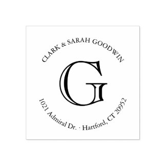 Klassieke monogram retouradresstempel rubberstempel