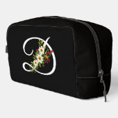 Klassieke monogram rode witte bloem moeder cadeau toilettasje (Rechterhoek)