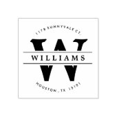 Klassieke Monogram Ronde Terugkeeradreszegel Rubberstempel (Afrduk)