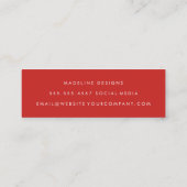 Klassieke monogram rood met boogtekst mini visitekaartje (Achterkant)