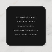 Klassieke Monogram Roze met Boogtekst Vierkante Visitekaartje (Achterkant)