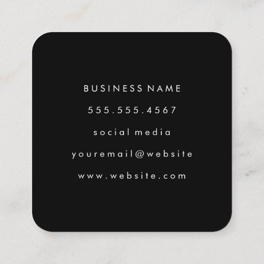 Klassieke Monogram Roze met Boogtekst Vierkante Visitekaartje (Achterkant)