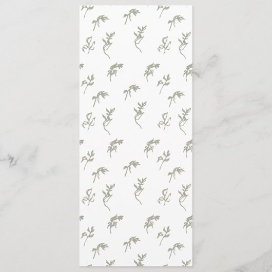 Klassieke monogram Sage Groen De Bruiloft Crest Programmakaart (Achterkant)