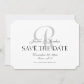 Klassieke Monogram Save the Date Aankondiging (Voorkant)