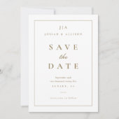 Klassieke Monogram Save the Date Kaart (Voorkant)