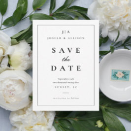 Klassieke Monogram Save the Date Uitnodiging