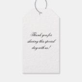 Klassieke Monogram Script Zwart en Goud Trouwen Cadeaulabel (Achterkant)