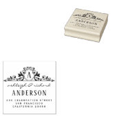 Klassieke monogram-scriptnamen Vet retouradres Rubberstempel (Gestempeld)