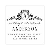 Klassieke monogram-scriptnamen Vet retouradres Rubberstempel (Afrduk)