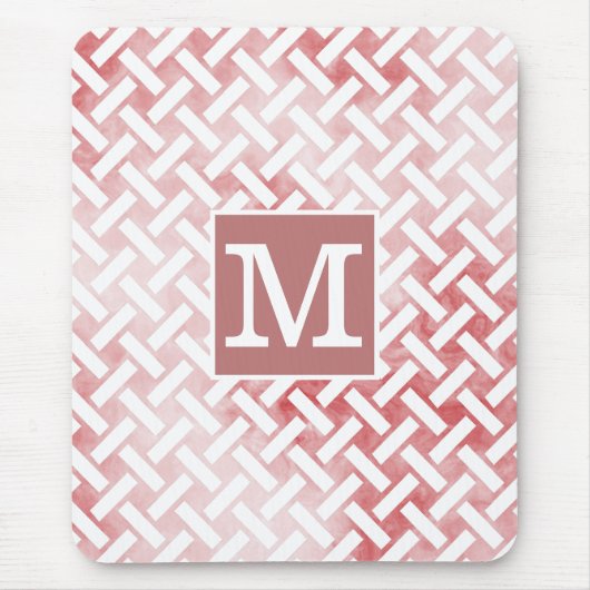 Klassieke monogram Smokey Red Losse Weave II Muismat (Voorkant)
