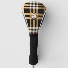 Klassieke monogram stijlvolle plaat, grijs, zwart  golfheadcover