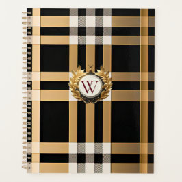 Klassieke monogram stijlvolle plaat, grijs, zwart  planner