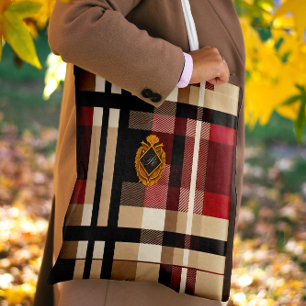 Klassieke monogram stijlvolle speldenbeige rood en tote bag