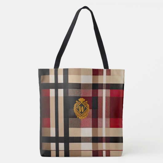 Klassieke monogram stijlvolle speldenbeige rood en tote bag (Voorkant)