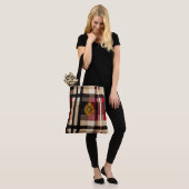 Klassieke monogram stijlvolle speldenbeige rood en tote bag (Op model)