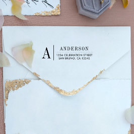 Klassieke monogram | Terugkeeradres Initiaal Fuchs Zelfinktende Stempel