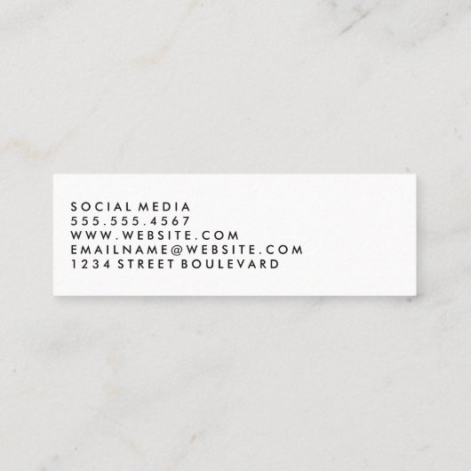 Klassieke monogram textuur mini visitekaartje (Achterkant)