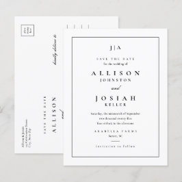 Klassieke Monogram Trouw Save The Date Aankondigingskaart