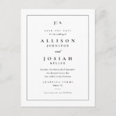 Klassieke Monogram Trouw Save The Date Aankondigingskaart (Voorkant)
