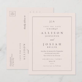 Klassieke Monogram Trouw Save The Date Aankondigingskaart