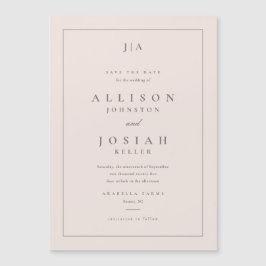 Klassieke Monogram Trouw Save The Date Magnetische Uitnodiging