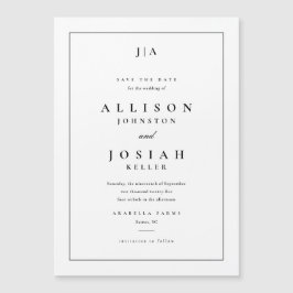 Klassieke Monogram Trouw Save The Date Magnetische Uitnodiging