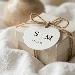 Klassieke Monogram Trouw Witte Favor Tags Bedankjes Labels